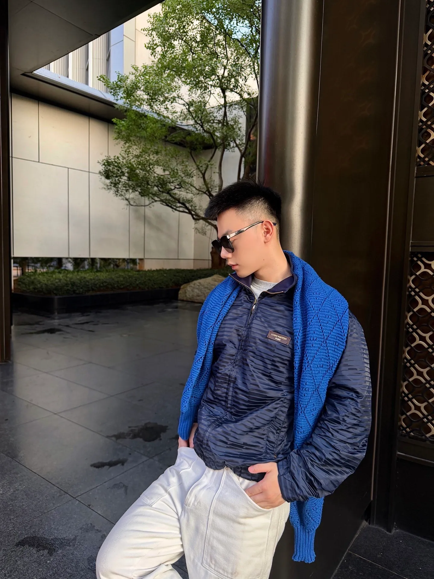 Louis Vuitton/Louis Vuitton jacquard texture patch jacket